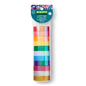 lot 38280 image: 11pk Bright Glitter Washi Tape - Mondo Llama