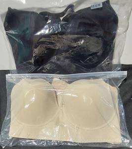 lot 38307 image: 2 SIZE4295F NIB Bras. 1 black, 1 nude
