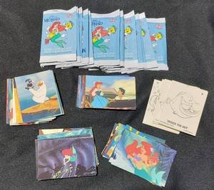 lot 38313 image: Under The Sea Little Mermaid Cards includes opened packets