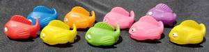 lot 38325 image: Colored, Rubber Fish Bathtub Toys
