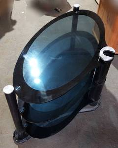 lot 38328 image: Glass 3 Shelf Media Console 42 x 21-12