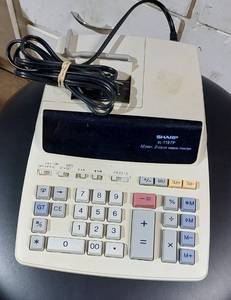 lot 38330 image: Sharp EL-1197P Calculator, 12 Digit, 2 Color Ribbon Printer