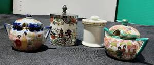 lot 38335 image: 4 Beautiful Vintage Mustard cups