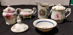 lot 38336 image: Mustard Cups, Creamer, small bowl & more