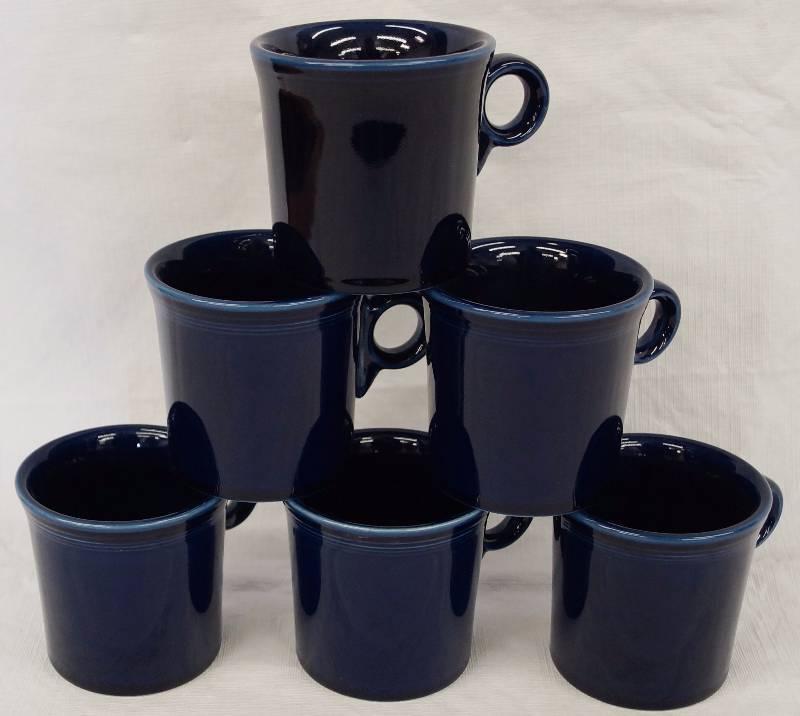 lot 8118 image: FIESTA USA - Cobalt Blue Coffee Mugs - Set of 6 - VERY NICE COLLECTIBLE