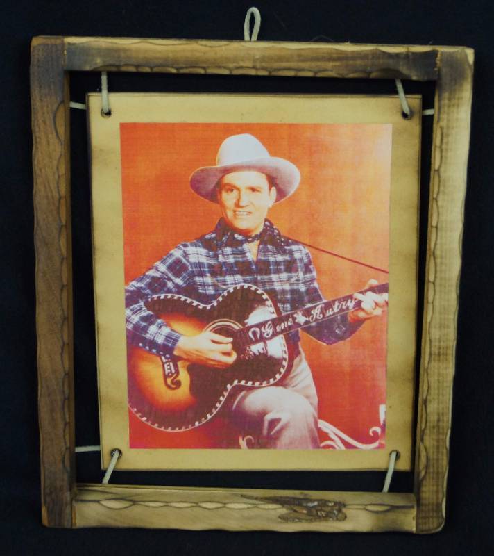 lot 8031 image: Gene Autry Photograph - Mounted and Framed - Cool Rustic Suspended Frame