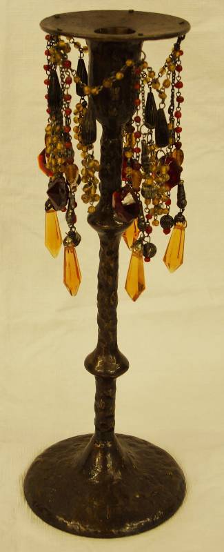 lot 8045 image: Beautiful Gypsy Style Candle Stick with beads - Unique