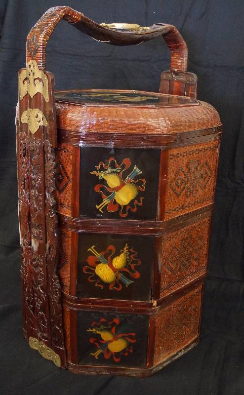 lot 8057 image: Oriental Wedding Basket - 3 tier - MUST SEE