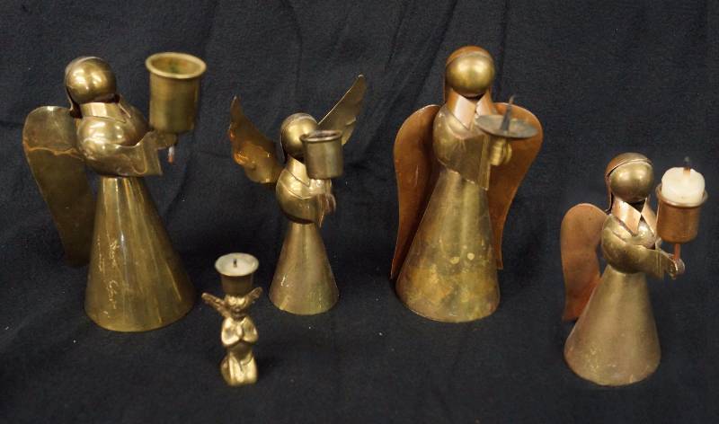 lot 8169 image: Lot of Angel Candle Holders made of metal - Very pretty  see photos
