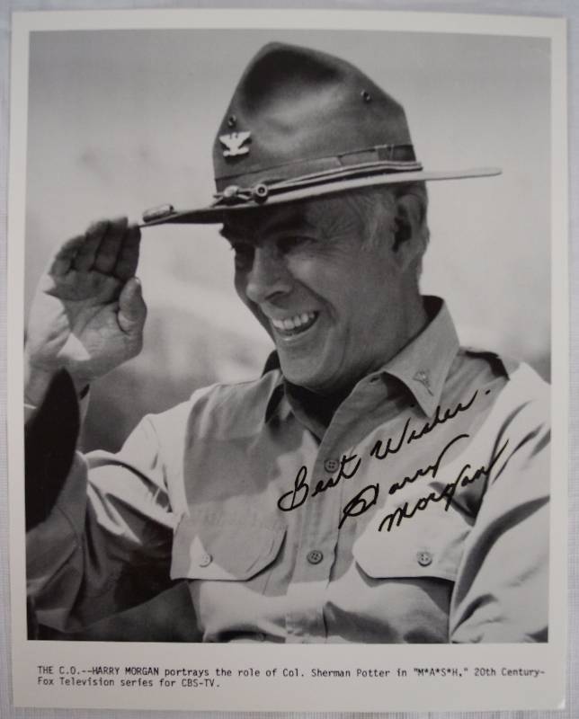lot 8213 image: Autographed Harry Morgan MASH - CBS - Col. Sherman Potter - B & W Photo 8 x 10