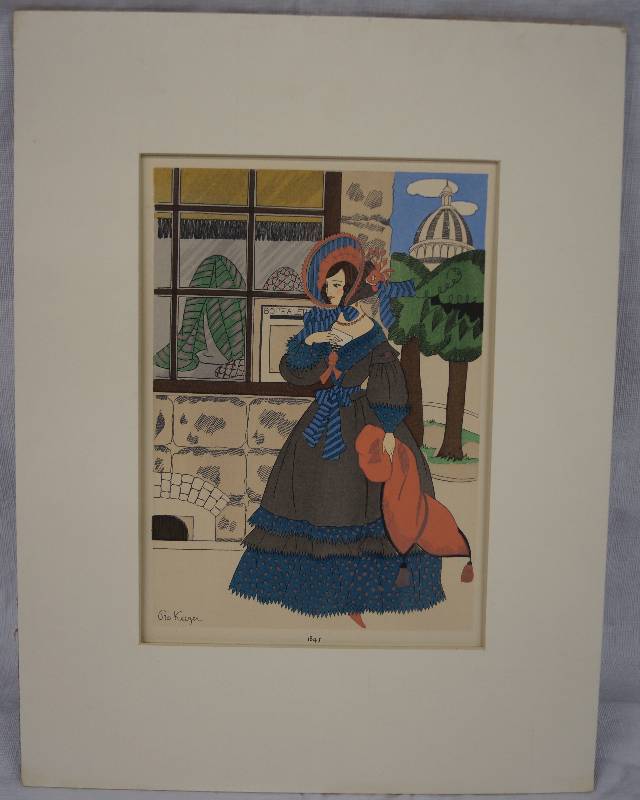 lot 8216 image: Beautiful Lady - Color Print of the illustration by Ro Keezer marked 1845