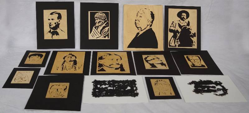 lot 8233 image: Wood Silhouette Famous People Art - Large Collection