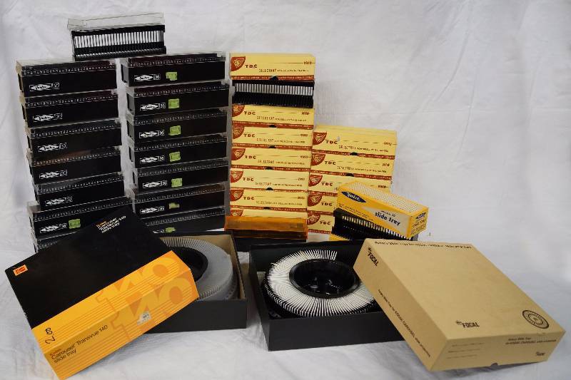 lot 8235 image: Giant Slide Projector Collection of Accessories - with 2 Rotary Slide Trays