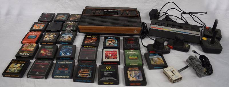 lot 8236 image: 2 Vintage Atari Game Systems with a Big Assortment of Games