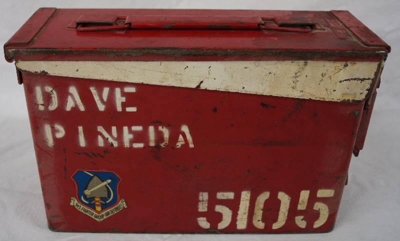 lot 8244 image: Smith & Wesson Metal Ammo Case - 343 Fighter Group (Air Defense) EMCO