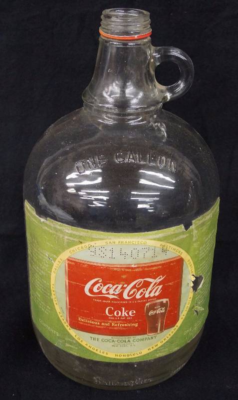 lot 8267 image: Old Coke - One Gallon Jug - Coca Cola Collection