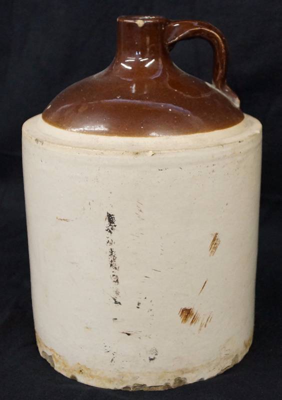 lot 8271 image: Old Glazed Terra Cotta Jug