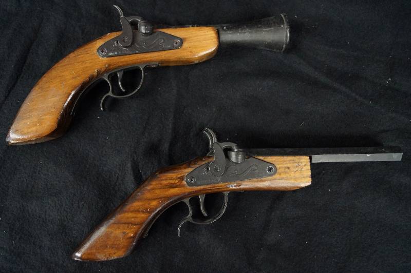 lot 8272 image: 2 Old Parris Double Hammer Cap Pistols