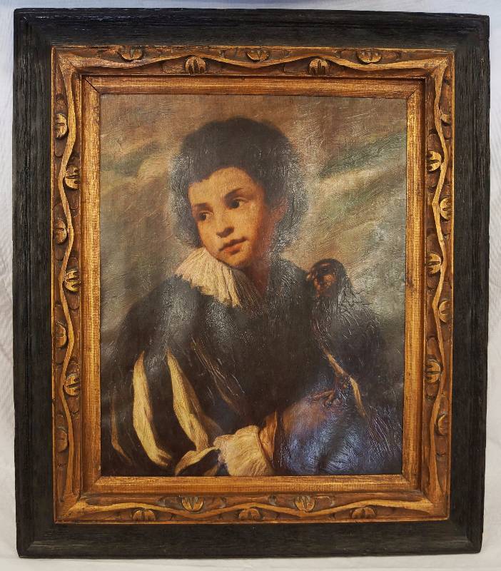 lot 8305 image: Portrait Painting of Boy - Marked RIBERA on the back 42X606-47 - STUNNING FRAME