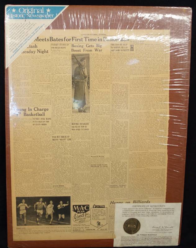 lot 8310 image: Original Historical Newspaper - Lewiston Evening Journal - Monday, January 19, 1942