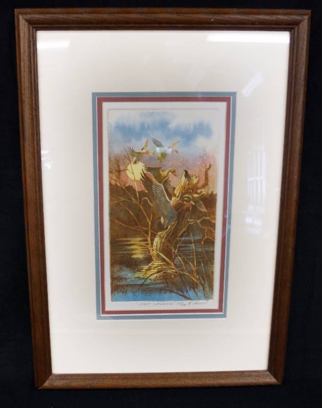 lot 8311 image: Numbered Art Picture Night Landing - #23 of 100 - Artist Robert Carver