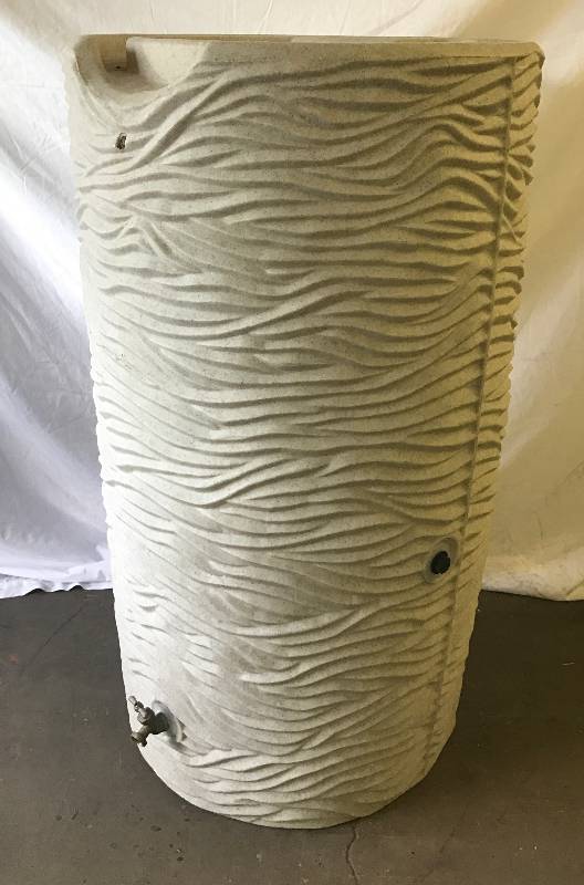 lot 8392 image: Large Rain Barrel with spigot - great for plants