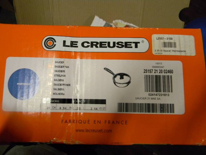lot 7059 image: Le Creuset Enameled Cast-Iron 2.25 - Quart Saucier Pan