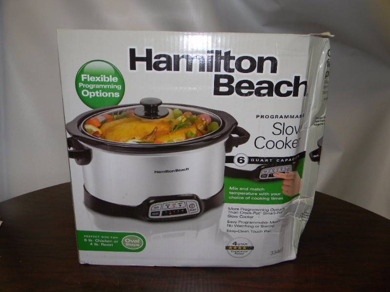 lot 7076 image: Hamilton Beach 6-Quart Progamable Slow Cooker