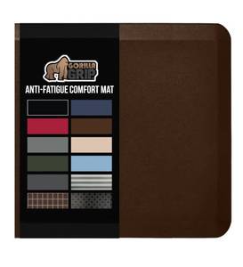 lot 3764 image: Gorilla Grip Anti Fatigue Cushioned Kitchen Floor Mats, Thick Ergonomic Standing Office Desk Mat, 17x24, Brown in Color, damaged