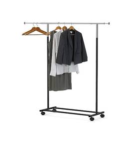 lot 3782 image: Simple Houseware Standard Rod Garment Rack, Black