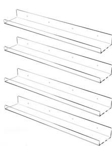 lot 3795 image: 24 Inch Clear Floating Shelves 6 Pack Acrylic Shelves Invisible Floating Wall Ledge Bookshelf, 5MM Thick Kids Book Display Shelves Wall Mounted Bathroom Kitchen Organizer