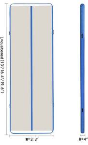 lot 3808 image: EZ GLAM 16ft Air Mat Tumble Track Inflatable Gymnastics Tumbling Track Mat for CheerleadingPractice GymnasticsBeachParkHome use