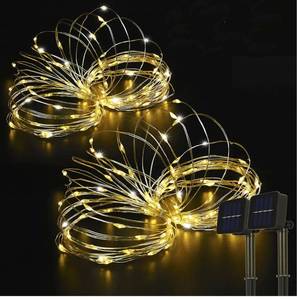 lot 3811 image: BEEWIN 4 Pack 33ft 100 LED Solar Copper String Lights,8 Modes Christmas Fairy Lights Waterproof IP65 Twinkle Lighting Indoor Outdoor Fairy Firefly Lights Auto ONOff (Warm White)