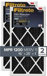 lot 3817 image: Filtrete 16x25x1 Air Filter, MPR 1200, MERV 11, Allergen Defense Odor Reduction 3-Month Pleated 1-Inch Air Filters, 2 Filters