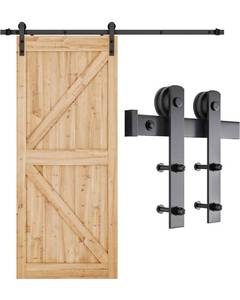 lot 3821 image: SMARTSTANDARD 6.6ft Heavy Duty Sturdy Sliding Barn Door Hardware Kit -Smoothly and Quietly -Easy to install - Fit 36-40 Wide Door Panel
