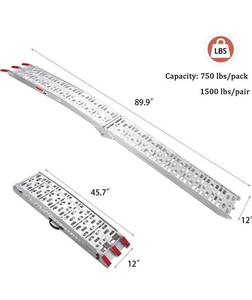 lot 3824 image: Motorcycle Ramp, 750LBS LEMNISCATE Powersports Loading Ramps, 7.5 FT Lightweight Portable Aluminum Folding Ramp for Pickup Trucks, Dirt Bike, 1PC