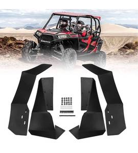 lot 3825 image: Kemimoto UTV Extended Fender Flares 4PCS, UTV Mud Flap Guards, Compatible with Polaris RZR S 900  S 1000  RZR 4 900 2015-2020, Front and Rear Mud Flaps Set Retails $105