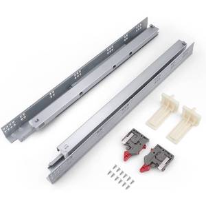 lot 3827 image: Knobonly 6 Pair 21 Soft Close Drawer Rails Full Extension, Undermount Zinc Plated Drawer Slides, Mounting Screws and Adjustable Locking Device Included, 85 lb Load Capacity