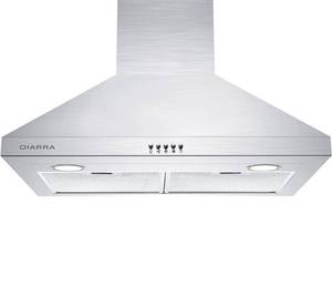 lot 3849 image: Wall Mount Range Hood 30 inch with 450 CFM Stainless Steel Stove Hood Vent for Kitchen with 3 Speed Exhaust Fan Ducted, Appears New, Stock Pic Not Exact, See Photos