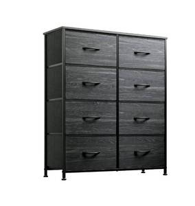 lot 3860 image: WLIVE Fabric Dresser for Bedroom, Tall Dresser with 8 Drawers, Storage Tower with Fabric Bins, Charcoal Black in Color, NEW