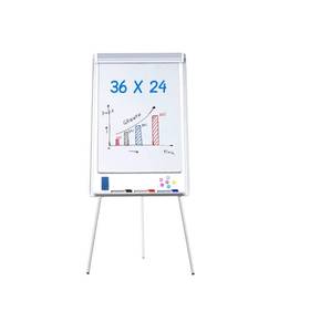lot 3863 image: Easel White Board - Magnetic Tripod Whiteboard Portable Dry Erase Board 36 x 24 inches Flipchart Easel Board Height Adjustable, NEW