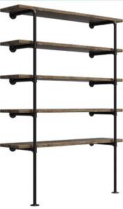 lot 3870 image: Industrial Retro Wall Mount Iron Pipe Shelf,DIY Open Bookshelf,Hung Bracket,Home Improvement Kitchen Shelves,Tool Utility Shelves, Office Shelves, Bookshelves and bookcases (2Pcs) Retails $80