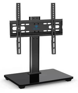 lot 3874 image: PERLESMITH Universal TV Stand - Table Top TV Stand for 32-55 inch LCD LED TVs - Height Adjustable TV Base Stand with Tempered Glass Base & Wire Management, VESA 400x400mm