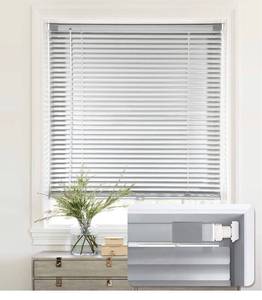 lot 3875 image: LazBlinds Cordless No Tools-No Drill 1 Aluminum Horizontal Mini Blinds Shades for Window Size 22 W x 64 H, Light Filtering Inside Installation, Cordless-Silver Grey