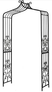 lot 3881 image: Flohover 47.2 W x 92.5 H Wedding Arbor Trellis, Iron Garden Arch for Various Climbing Plant Outdoor Archway Ceremony Party Decoration Black Retails $190