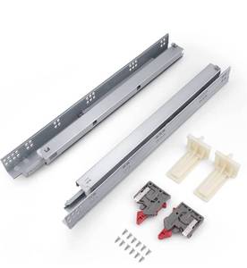 lot 3882 image: 1 Pair 19 Soft Close Drawer Slides, Zinc Plated Under Mount Drawer Rails Full Extension, Come with Mounting Screws and Brackets, Concealed Cabinet Furniture Drawer Runners