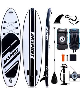 lot 3891 image: AKSPORT 106 x 32 x 6 Inflatable Stand Up Paddle Board with Premium Non-Slip $199