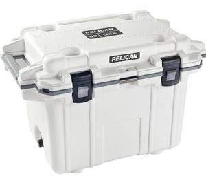 lot 3900 image: Pelican 50 Quart Elite Cooler- white in color