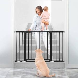 lot 3927 image: SYCYH Baby Gate for Stairs and Doorways 29.93 to 51.5 Extra Wide Safety Baby Gate with Door, Auto-Close Door, 30 High, NEW