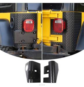 lot 3932 image: RT-TCZ Tail Light Body Armor Rear Corner Guards Trim Cover ABS Decorative Diamond Plate Body Armor Kit for Jeep Wrangler 1996-2006, TJ, NEW